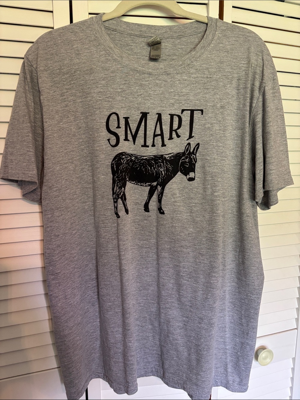 Unisex Smart Donkey Graphic T-Shirt - Gray